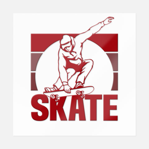 Skate Man Red Sticker