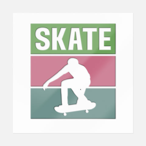 Skate Multicolor Sticker