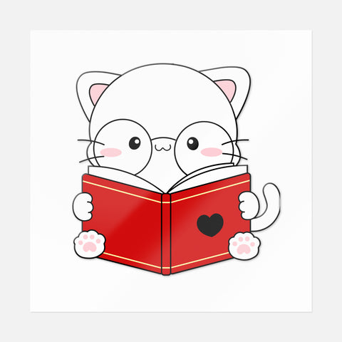 Sleeping Book Cat Sticker