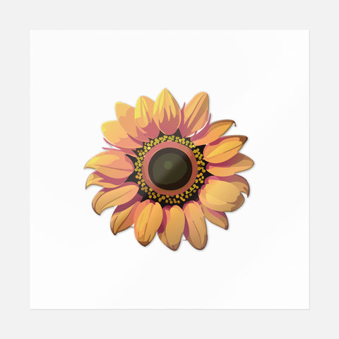 Sunflower Serenity Flower Sticker