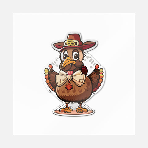 Tom Turkey Thanksgiving Sticker