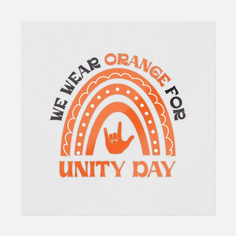 We Wear Orange For Unity Day Transfer