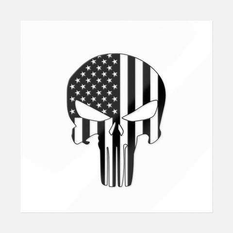 American Punisher Sticker (Black & White) - Ninja Transfers