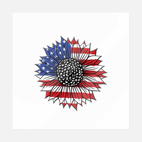 American Sunflower Sticker (Colored) - Ninja Transfers