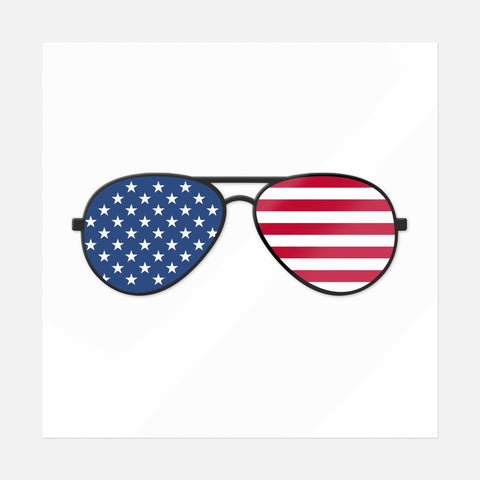 American Sunglasses Sticker (Colored) - Ninja Transfers