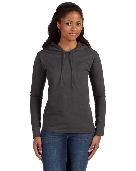 Anvil 887L Ladies' Lightweight Long - Sleeve Hooded T - Shirt - Ninja Transfers