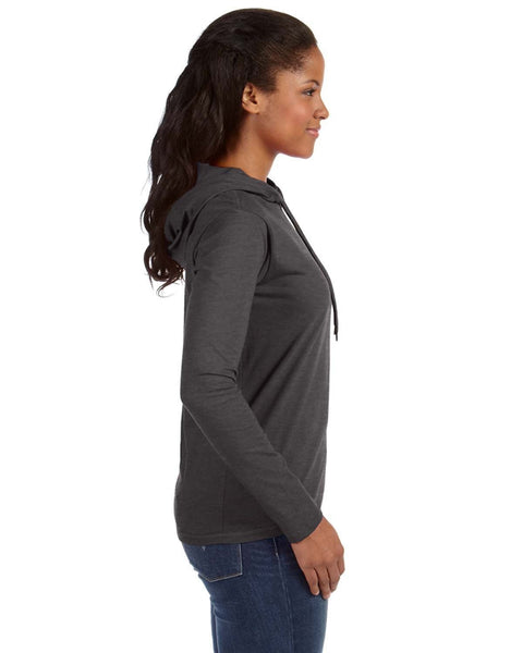 Anvil 887L Ladies' Lightweight Long - Sleeve Hooded T - Shirt - Ninja Transfers