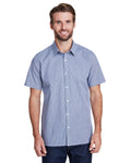 Artisan Collection by Reprime RP221 Mens Microcheck Gingham Short - Sleeve Cotton Shirt - Ninja Transfers