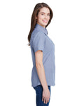 Artisan Collection by Reprime RP321 Ladies' Microcheck Gingham Short - Sleeve Cotton Shirt - Ninja Transfers