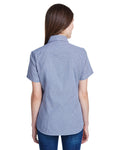 Artisan Collection by Reprime RP321 Ladies' Microcheck Gingham Short - Sleeve Cotton Shirt - Ninja Transfers