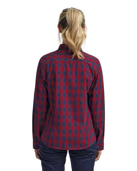 Artisan Collection by Reprime RP350 Ladies' Mulligan Check Long - Sleeve Cotton Shirt - Ninja Transfers