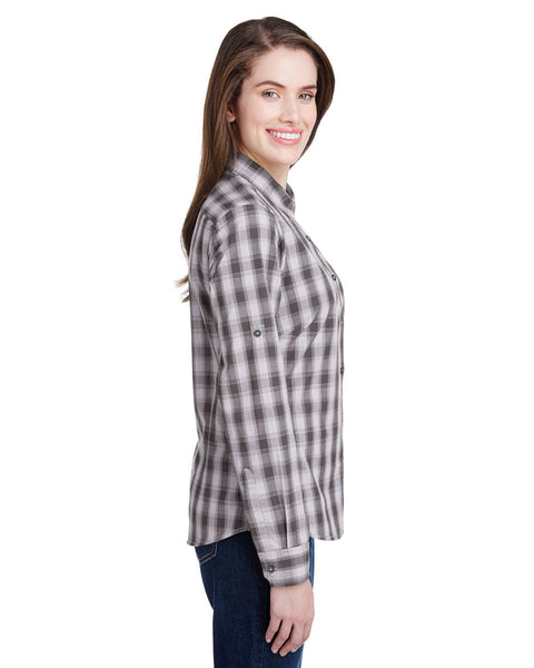 Artisan Collection by Reprime RP350 Ladies' Mulligan Check Long - Sleeve Cotton Shirt - Ninja Transfers