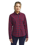 Artisan Collection by Reprime RP350 Ladies' Mulligan Check Long - Sleeve Cotton Shirt - Ninja Transfers