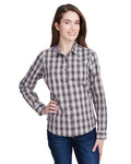 Artisan Collection by Reprime RP350 Ladies' Mulligan Check Long - Sleeve Cotton Shirt - Ninja Transfers