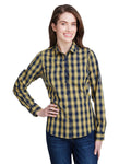 Artisan Collection by Reprime RP350 Ladies' Mulligan Check Long - Sleeve Cotton Shirt - Ninja Transfers