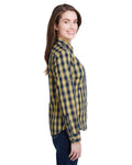 Artisan Collection by Reprime RP350 Ladies' Mulligan Check Long - Sleeve Cotton Shirt - Ninja Transfers