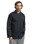 Artisan Collection by Reprime RP665 Unisex Studded Front Long - Sleeve Chef's Coat - Ninja Transfers