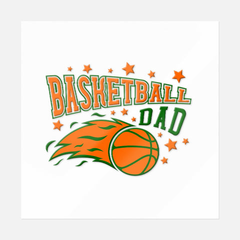 Basketball Dad Blazing Ball Sticker - Ninja Transfers