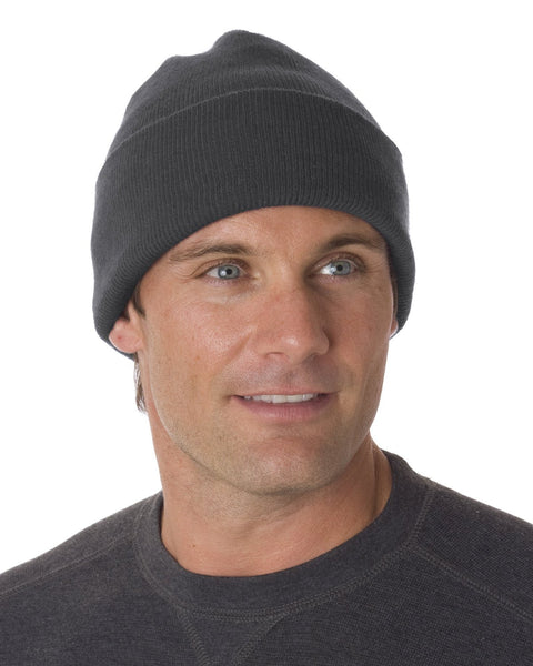 Bayside BA3825 100% Acrylic Knit Cuff Beanie - Ninja Transfers