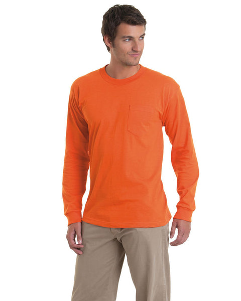 Bayside BA8100 Adult 6.1 oz., 100% Cotton Long Sleeve Pocket T - Shirt - Ninja Transfers