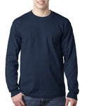 Bayside BA8100 Adult 6.1 oz., 100% Cotton Long Sleeve Pocket T - Shirt - Ninja Transfers