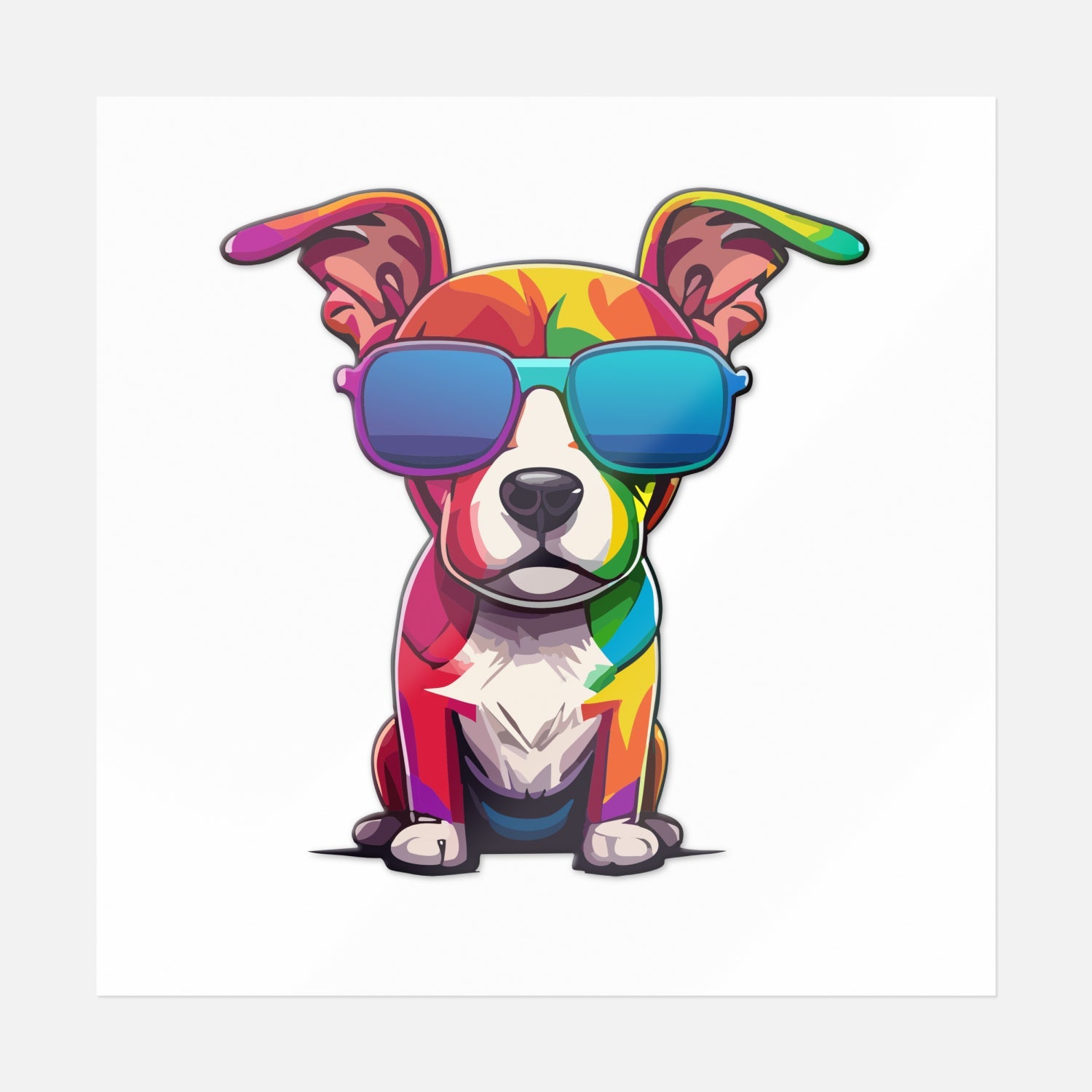 Colorful Dog Sticker | UV DTF Transfer Stickers
