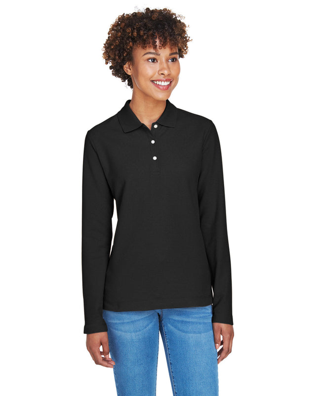 Devon & Jones D110W Ladies' Pima Piqu Long-Sleeve Polo