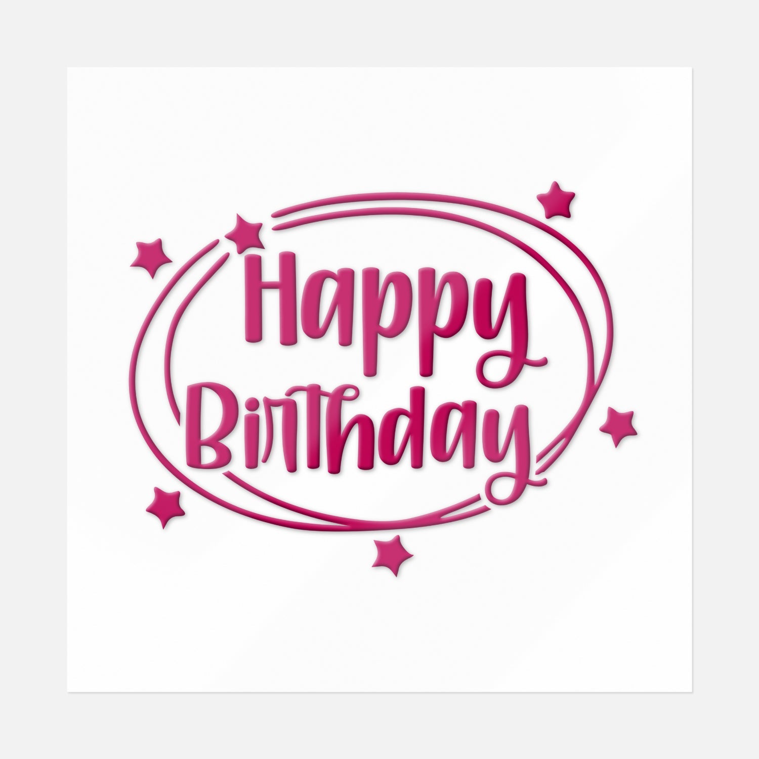 Happy Birthday In Star Circle Sticker | UV DTF Transfer Stickers