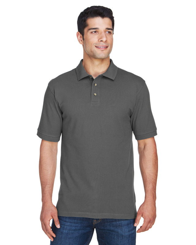 Harriton M200 Hombres 6 oz. Polo de manga corta de piqué de algodón hilado en anillos