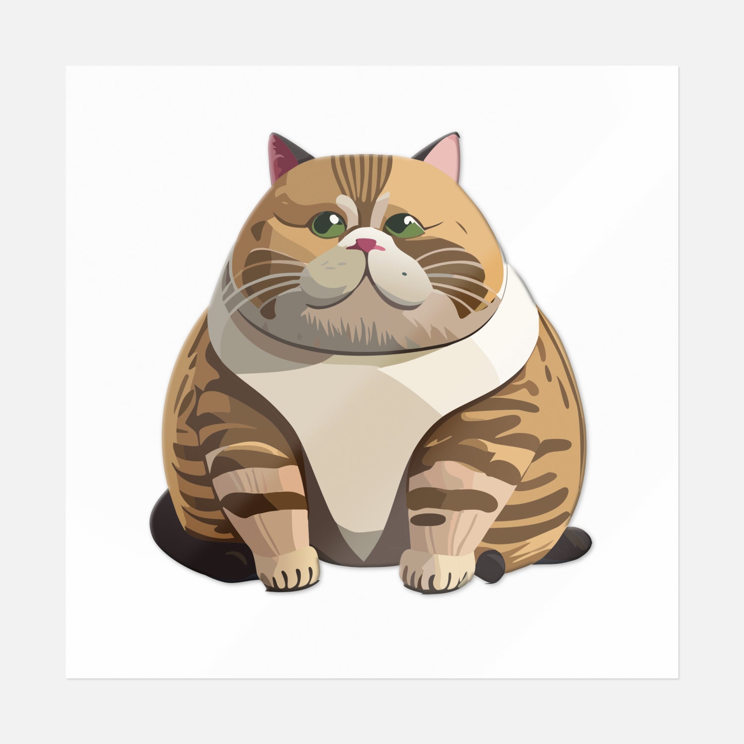 Puffy Cat Sticker | UV DTF Transfer Stickers