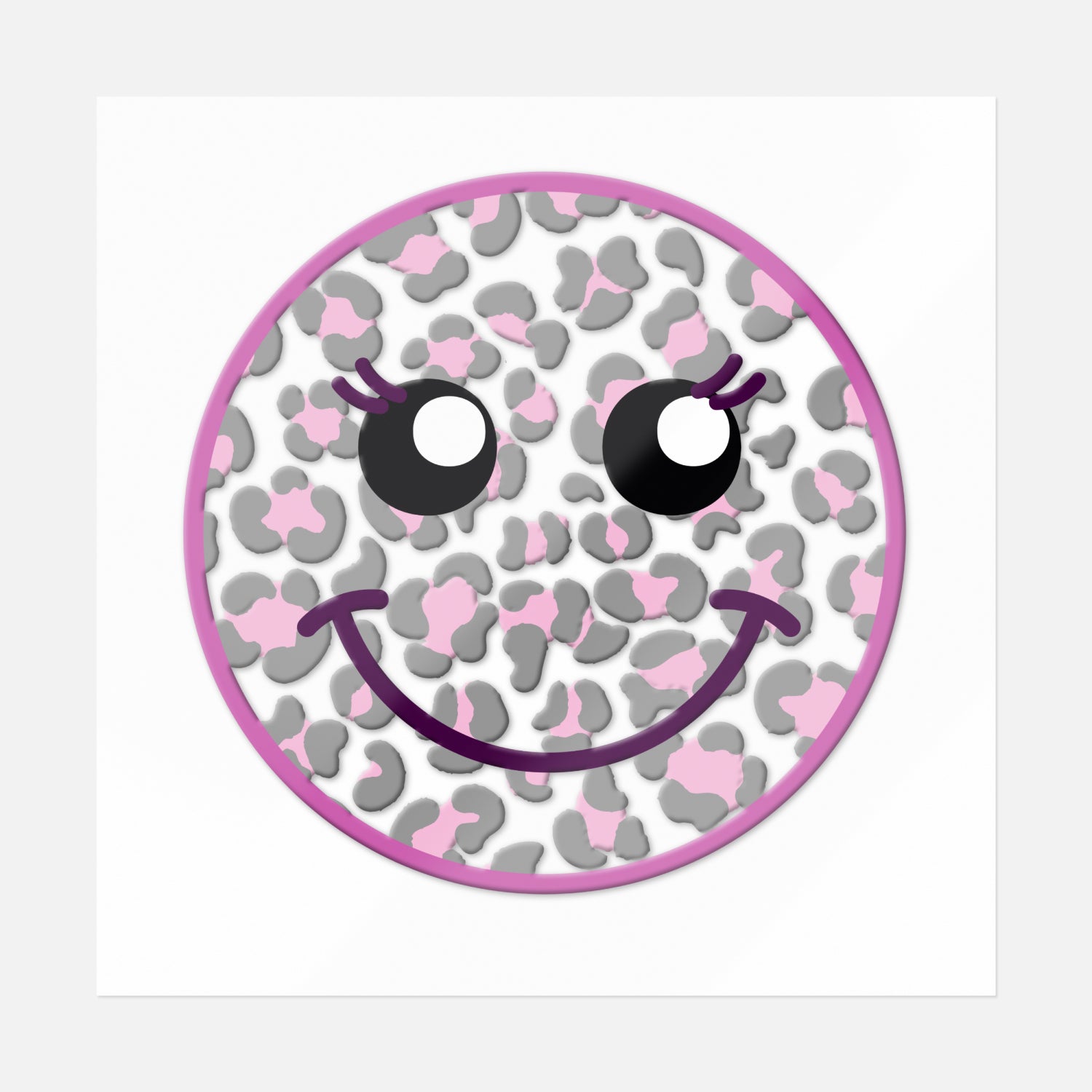 Smiley With Eyelashes Sticker | UV DTF Transfer Stickers