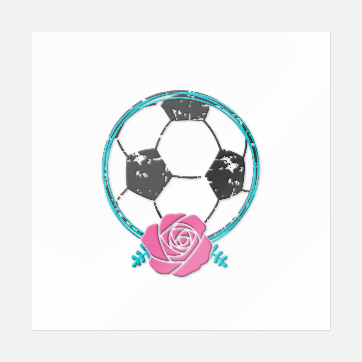 Soccer Name Frame Sticker | UV DTF Transfer Stickers
