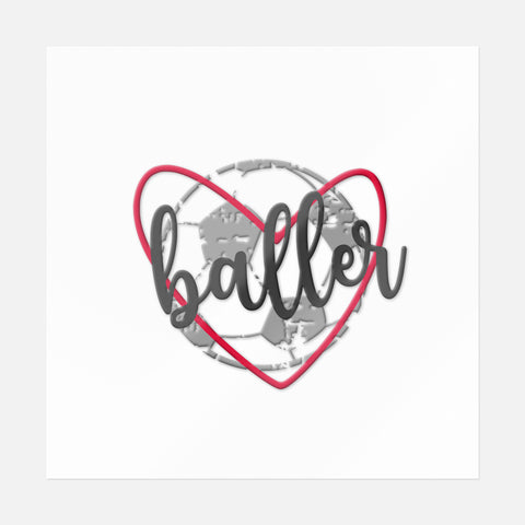 Soccer Baller Heart Sticker