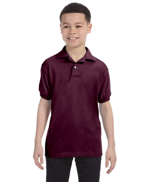 Hanes 054Y Youth 50/50 EcoSmart Jersey Knit Polo