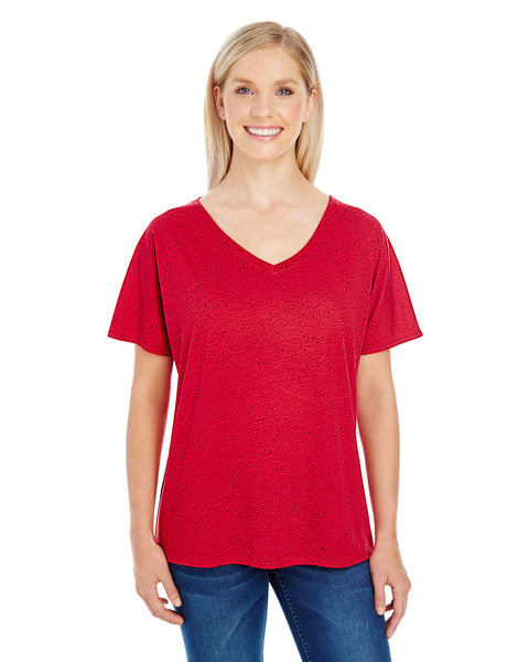 Threadfast Apparel 203FV Ladies' Triblend Fleck Short-Sleeve V-Neck T-Shirt