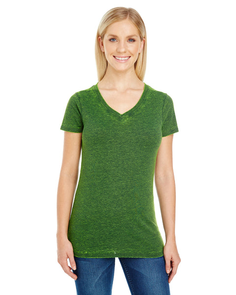 Threadfast Apparel 215B Ladies' Cross Dye Short-Sleeve V-Neck T-Shirt