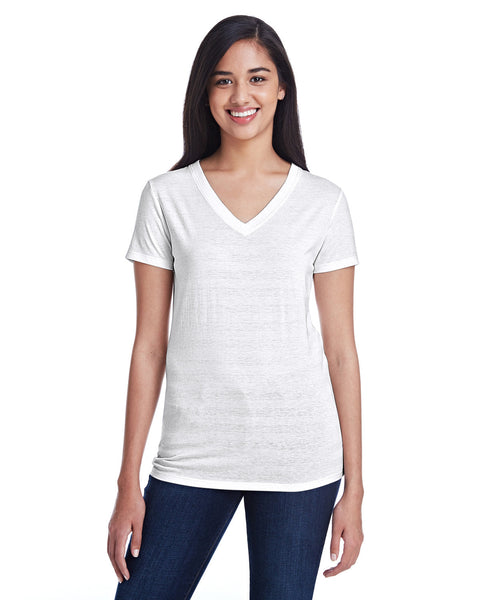 Threadfast Apparel 252RV Ladies' Invisible Stripe V-Neck T-Shirt