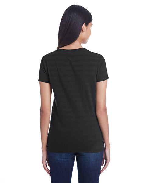 Threadfast Apparel 252RV - Camiseta con cuello en V para mujer con rayas invisibles