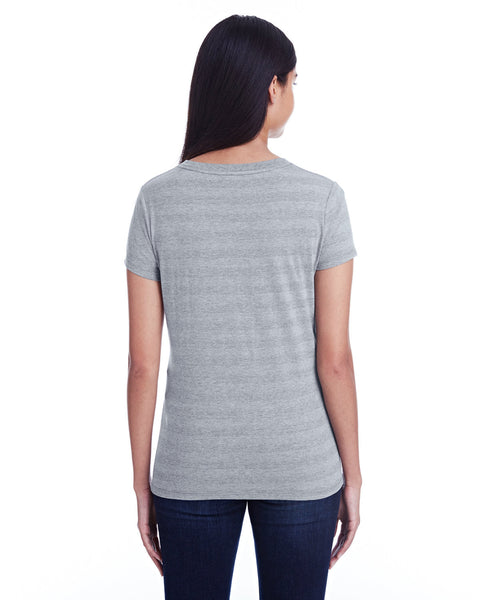 Threadfast Apparel 252RV Ladies' Invisible Stripe V-Neck T-Shirt