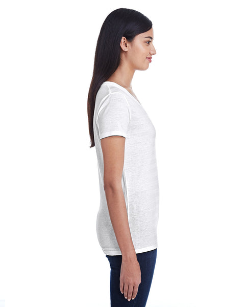 Threadfast Apparel 252RV Ladies' Invisible Stripe V-Neck T-Shirt