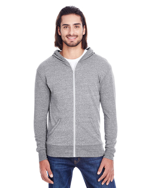 Threadfast Apparel 302Z Sudadera con capucha ligera con cremallera completa unisex Triblend