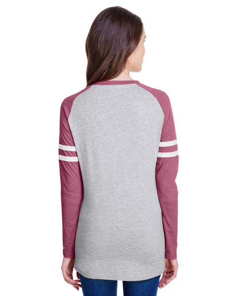 LAT 3534 Ladies' Gameday Mash-Up Long Sleeve Fine Jersey T-Shirt