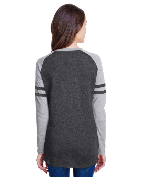 LAT 3534 Ladies' Gameday Mash-Up Long Sleeve Fine Jersey T-Shirt