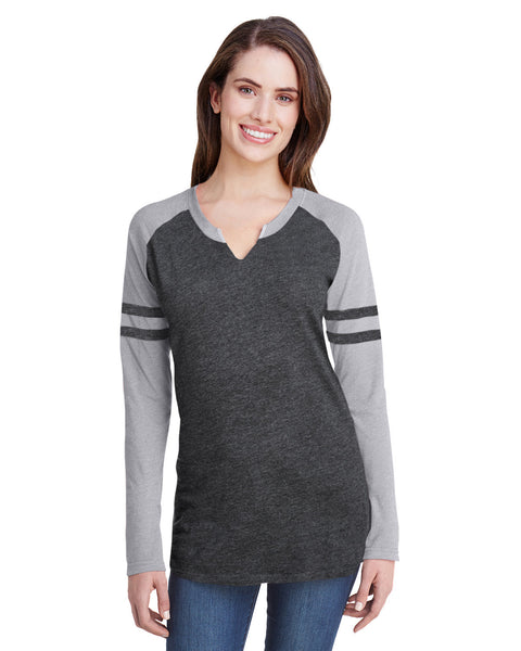 LAT 3534 Ladies' Gameday Mash-Up Long Sleeve Fine Jersey T-Shirt