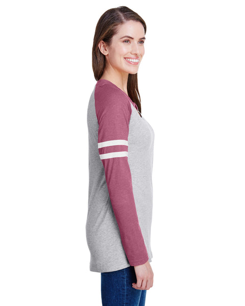 LAT 3534 Ladies' Gameday Mash-Up Long Sleeve Fine Jersey T-Shirt