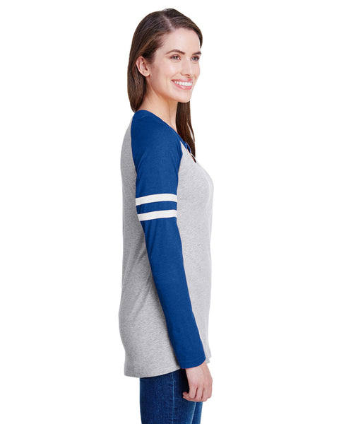 LAT 3534 Ladies' Gameday Mash-Up Long Sleeve Fine Jersey T-Shirt