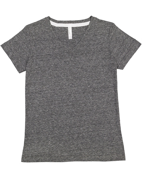 LAT 3591 Ladies' V-Neck Harborside Melange Jersey T-Shirt