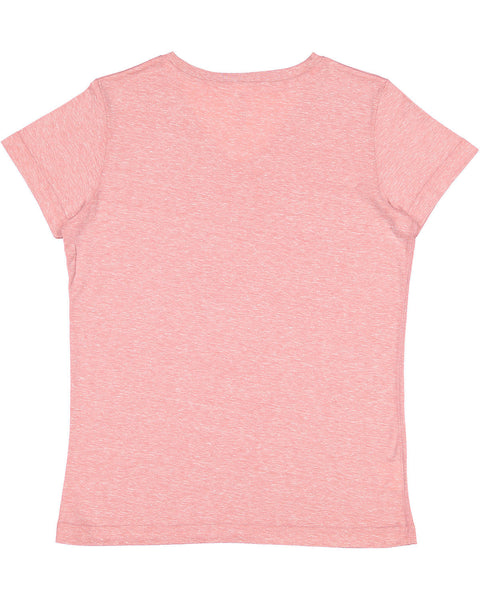 LAT 3591 Ladies' V-Neck Harborside Melange Jersey T-Shirt