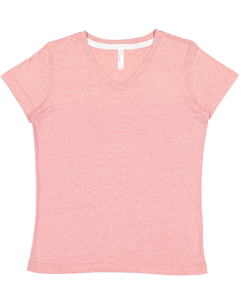 LAT 3591 Ladies' V-Neck Harborside Melange Jersey T-Shirt