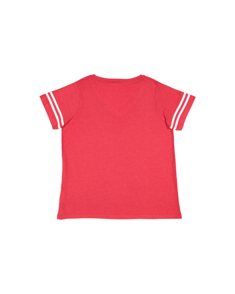 LAT 3837 Ladies' Curvy Football T-Shirt